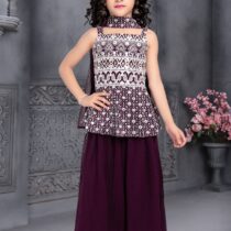 Sharara Suit Wine Colour