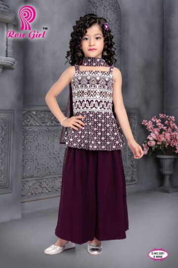 Sharara Suit Wine Colour