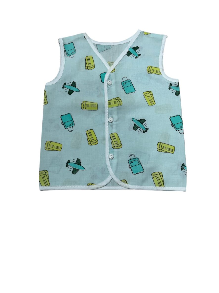 Cotton Sleeveless Jhabla Pack of 4- Aeroplane (1)