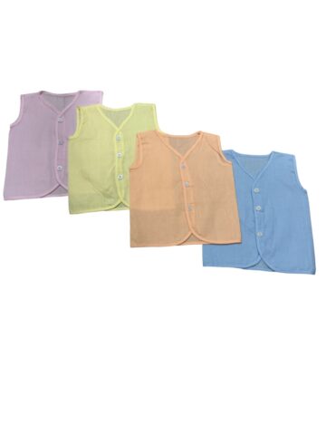 Cotton Sleeveless Jhabla Pack of 4- Plain