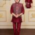 Sequin Jacket Set-Maroon