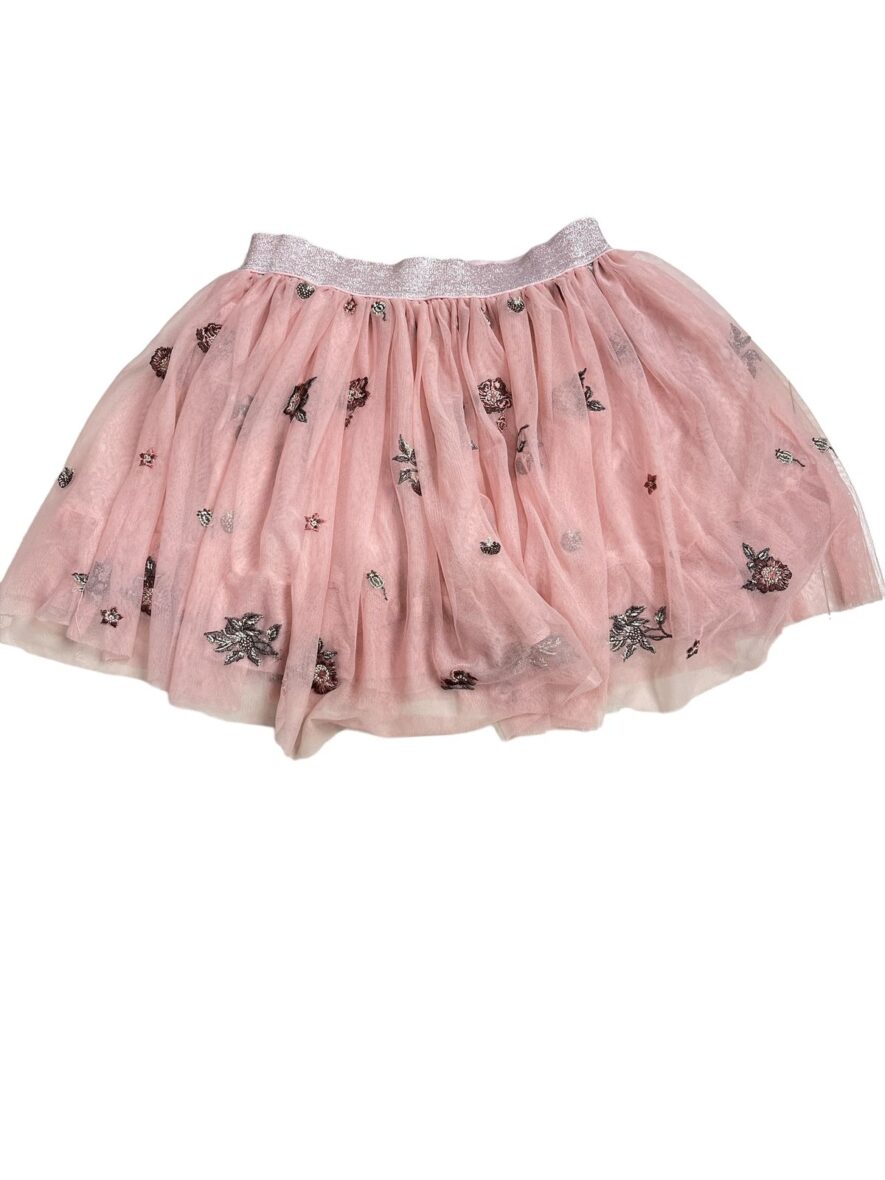 Enchanting Pink Tulle Skirt with Glittery Embellishments