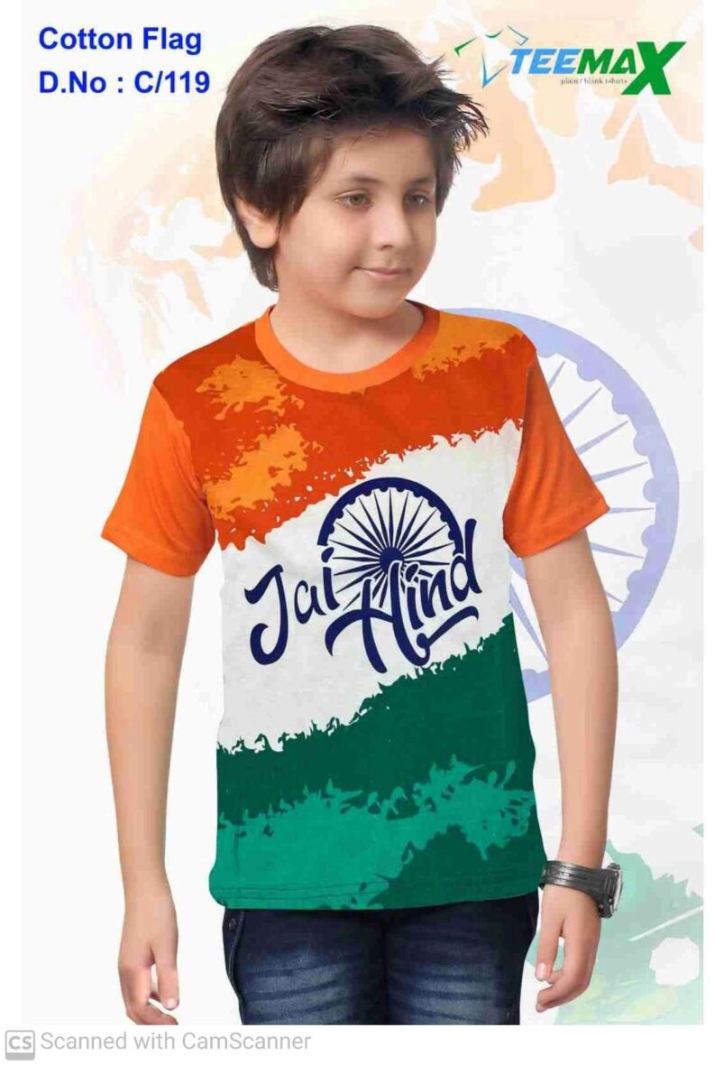 Tiranga T-Shirt – Jai Hind with Ashoka Chakra Design