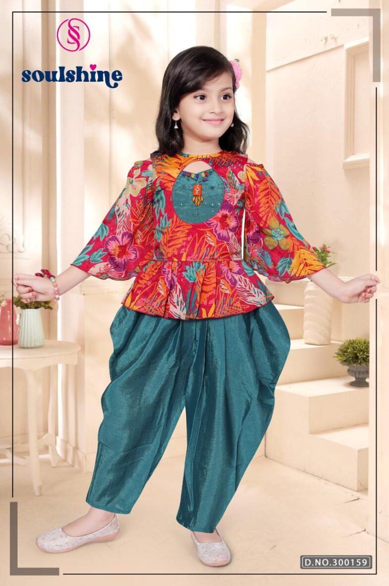 Vibrant Floral Kurti and Dhoti Pants Set