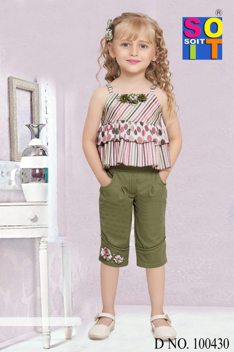 Trendy Top And Capri Pant For Girls