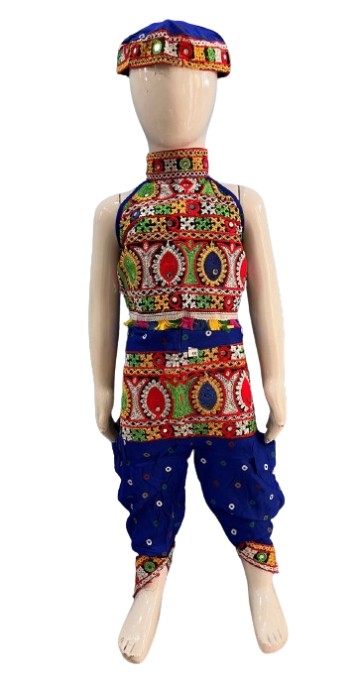 Garba Dress-Dhoti Kurta-Girl-Blue