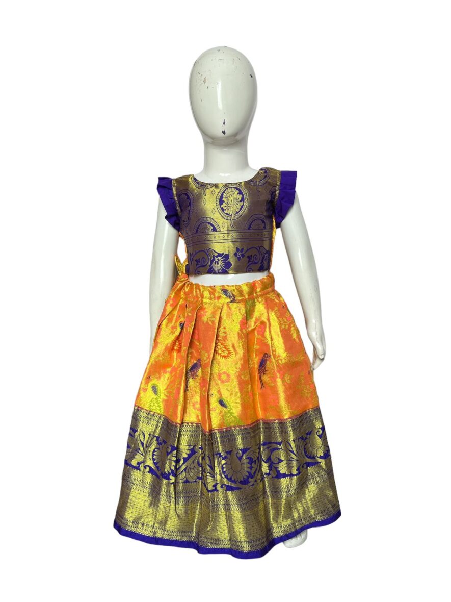 Traditional Pattu Pavadai for Girls – Elegant Ethnic Wear with Rich Design