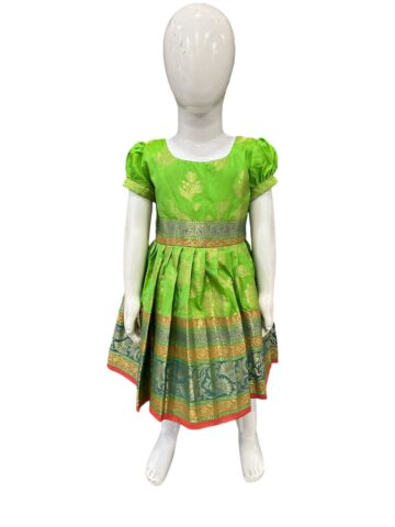 Paithani Frock-GRN-2