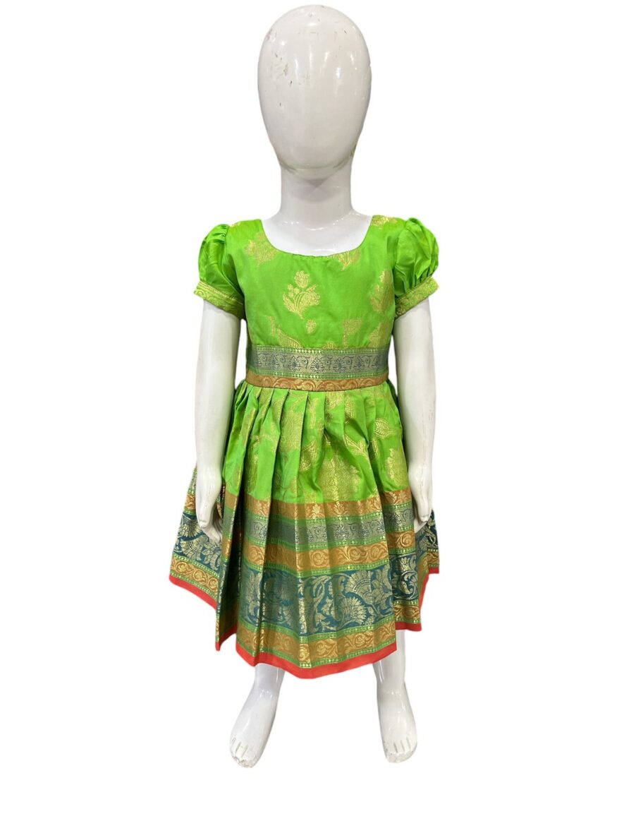 Exquisite Traditional Silk Kids’ Frock – Perfect for Festive Occasions