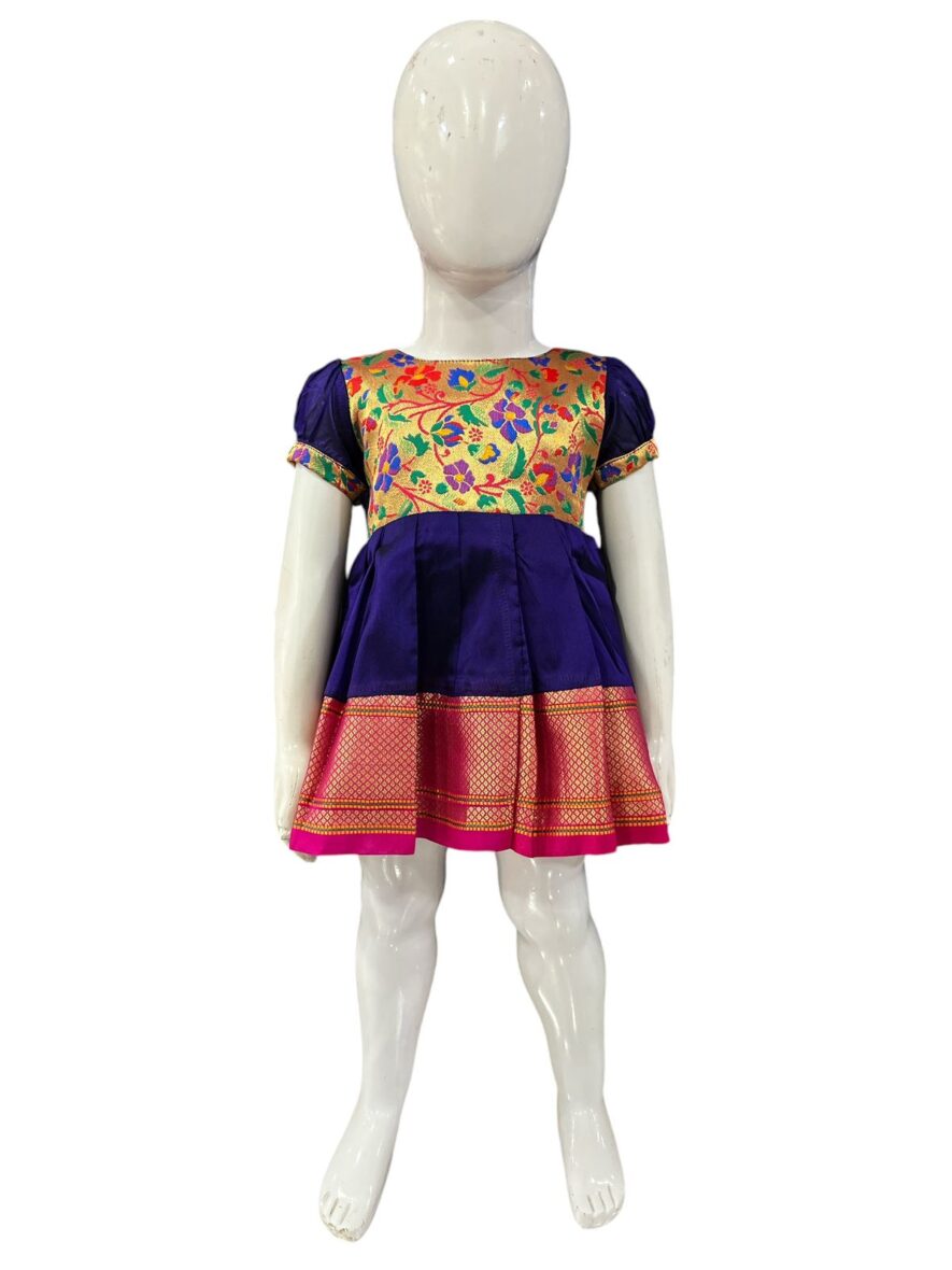 Elegant Embroidered Floral Traditional Kids’ Frock