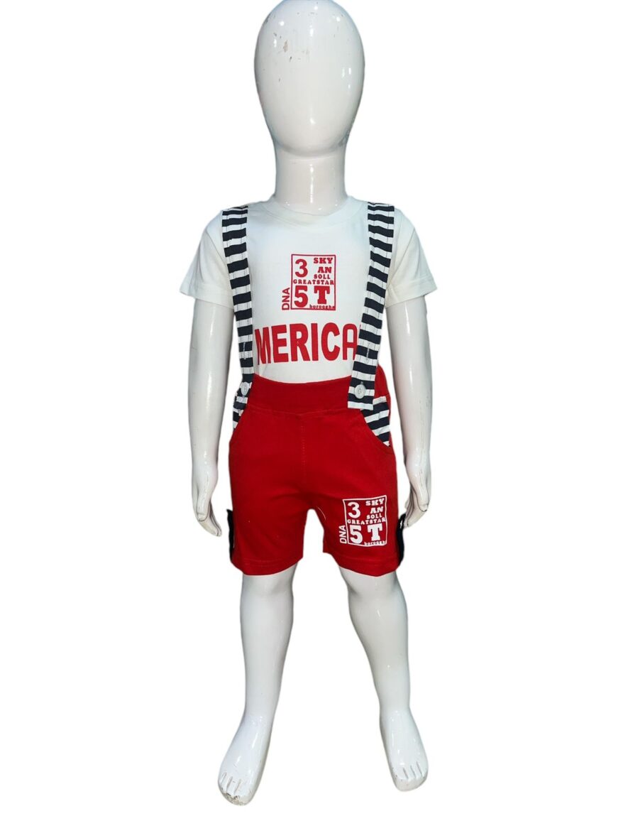 Stylish Red Suspender Set for Boys