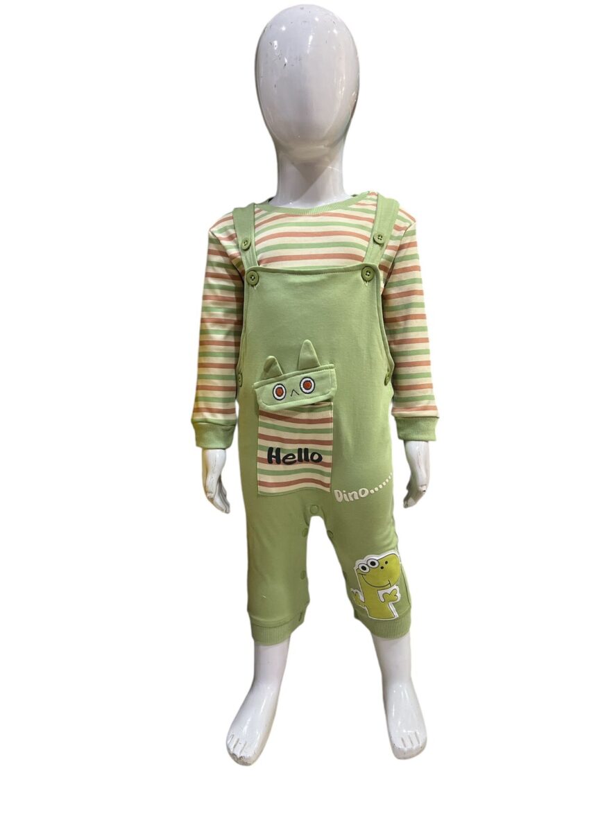 Adorable Green Dino Toddler Overall Set