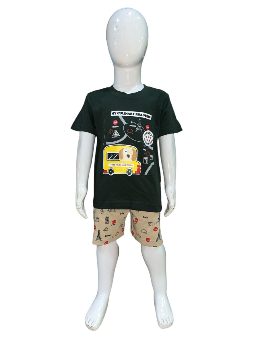 Boys’ Adventure Themed Summer Outfit Set  – T-shirt & Short