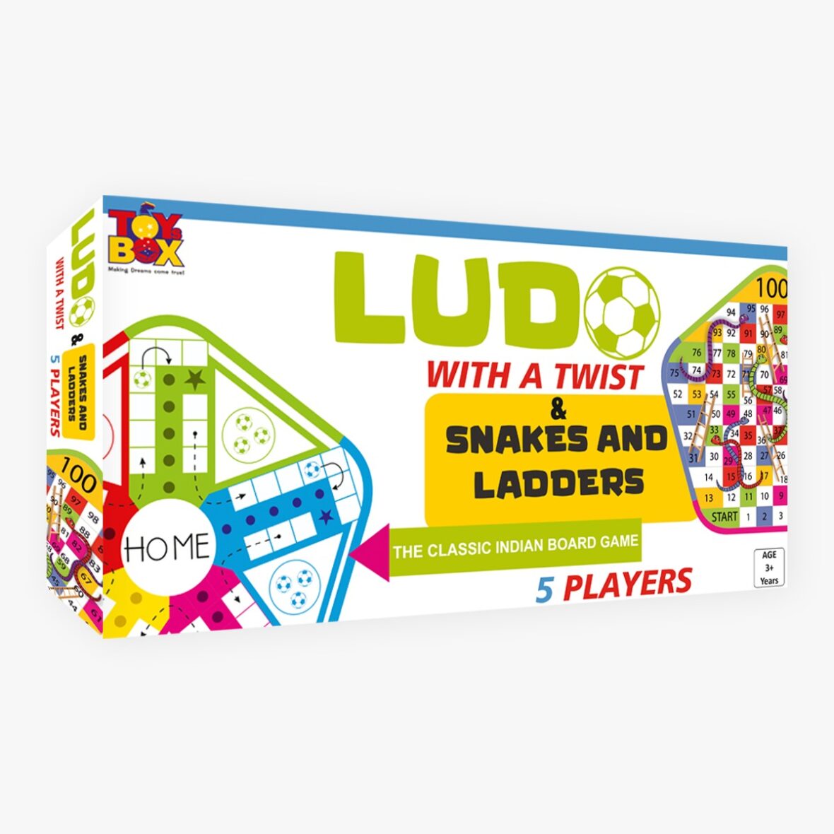 Ludo with a Twist + Snakes and Ladders – Double Sided Classic Indian Board Game