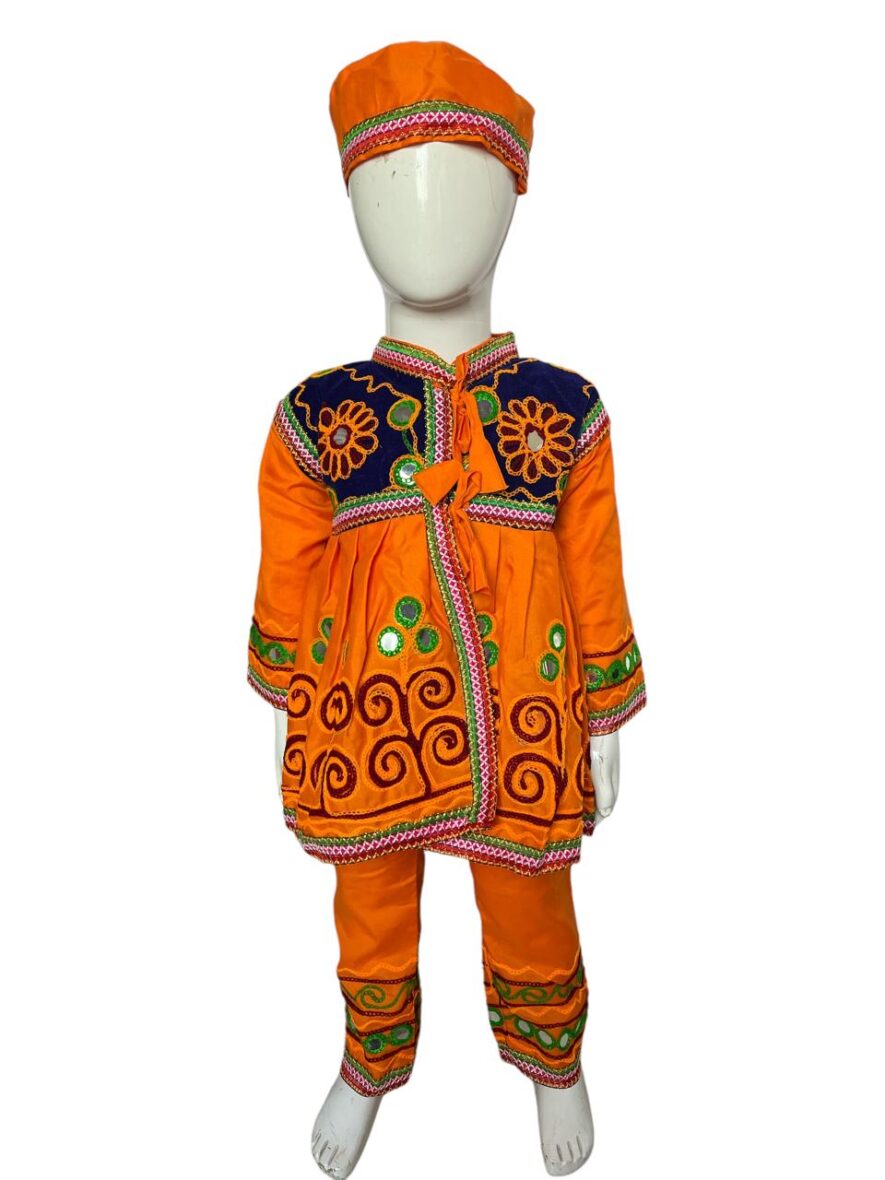 Bright Orange Boys Garba Dress – Navratri Festive