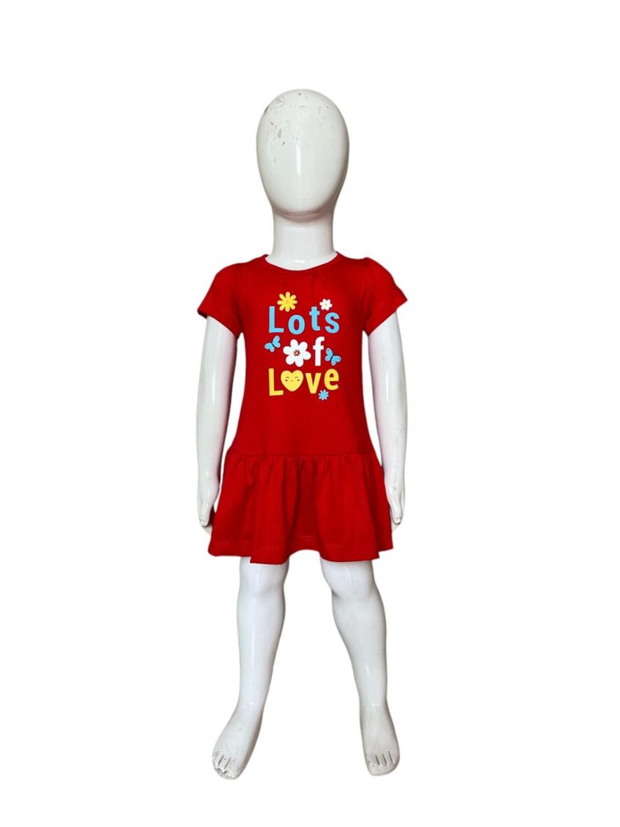 Girls’ Red Lots of Love Dress – Fun & Fashionable Comfort