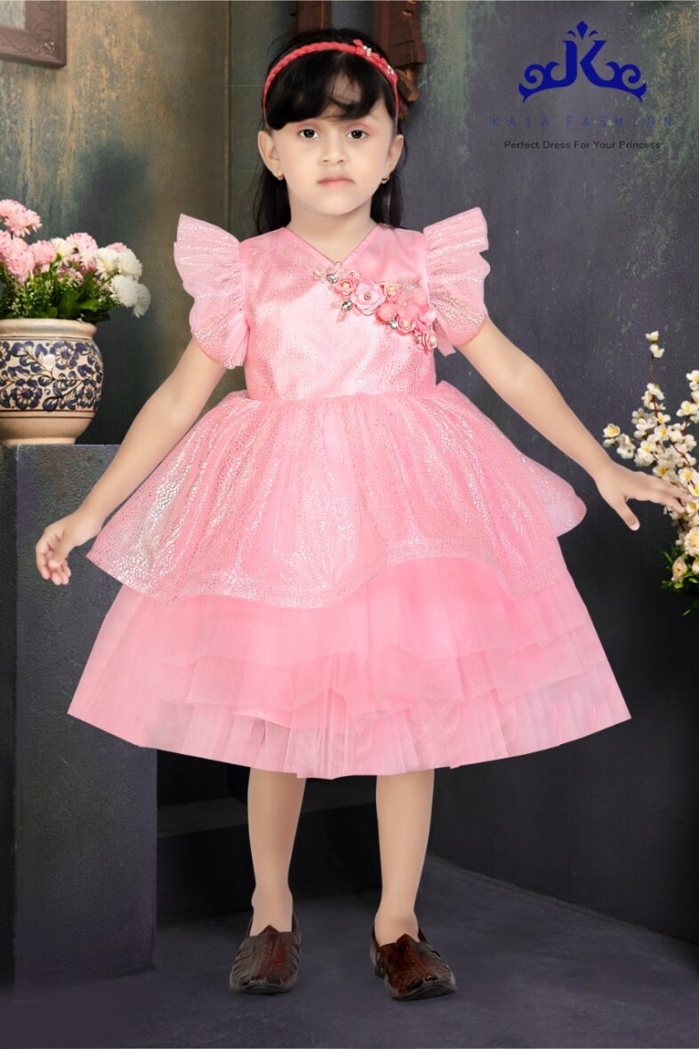 Kaia Fashion Sparkling Pink Princess Dress for Girls