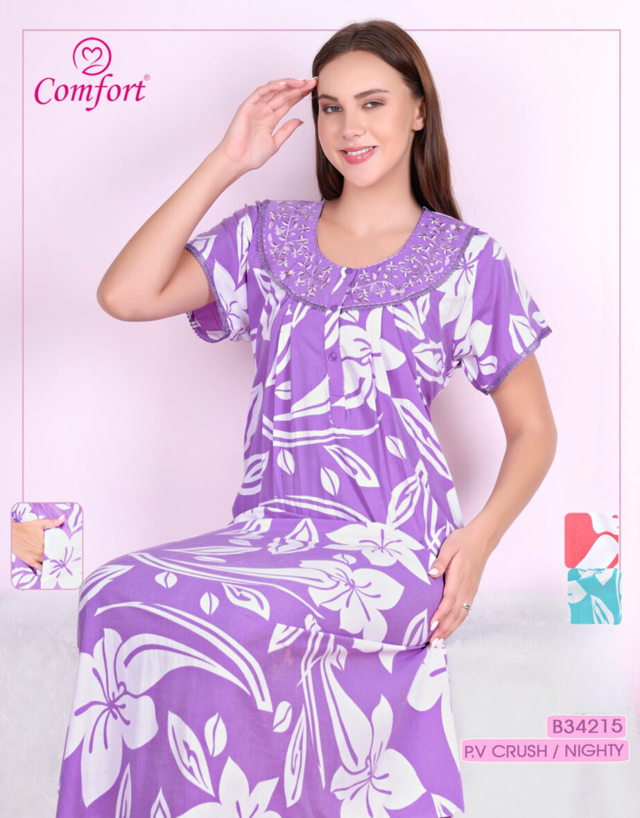 Comfortable Purple Floral Women’s  Maxi