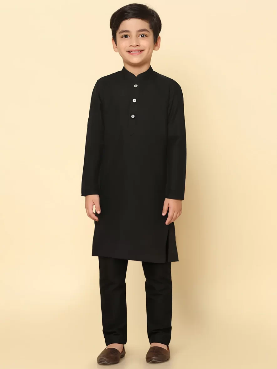 Classic Traditional Black Kurta Pyjama for Boys