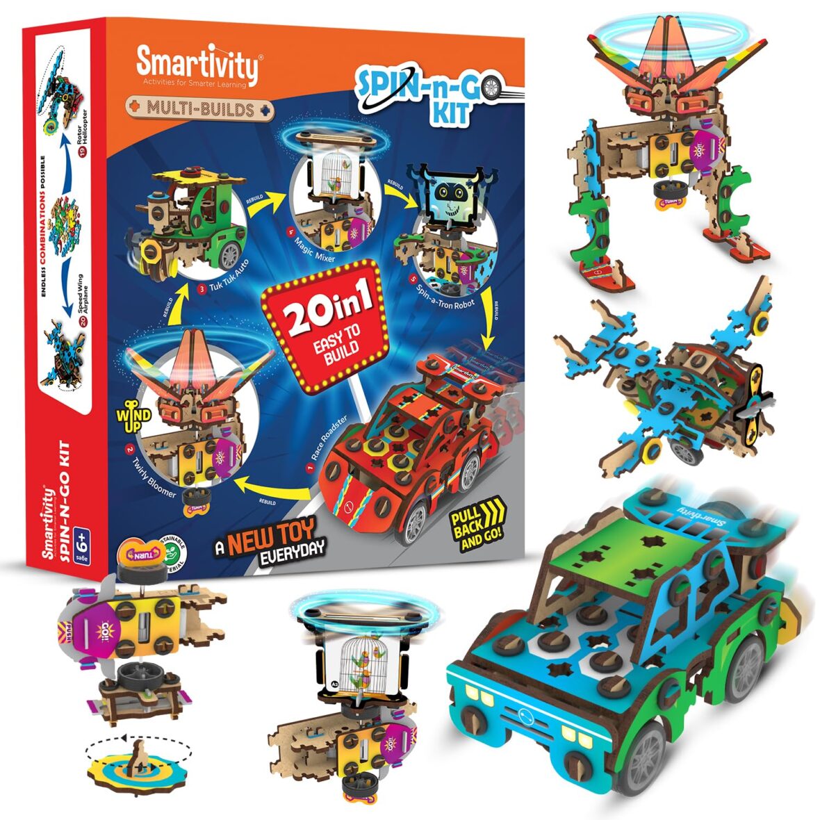 Smartivity 20in1 Spin-N-Go STEM Toys Kit – DIY Science Kit for Kids