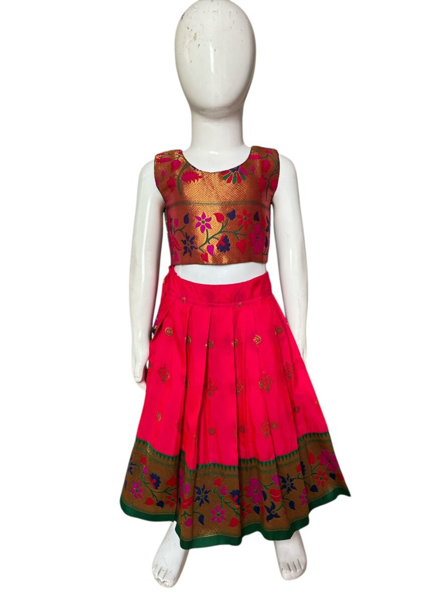 Traditional Pink Lehenga Choli for Kids – Festive Ethnic Wear