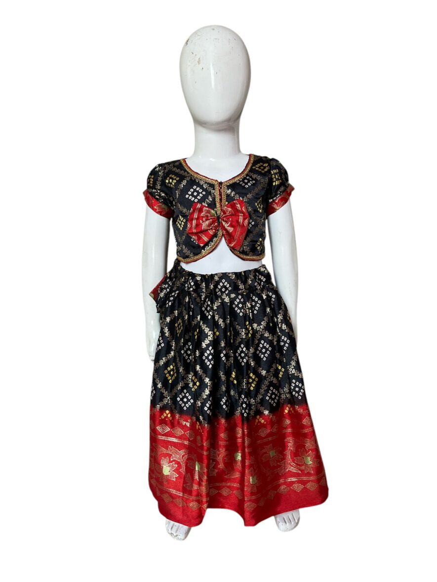 Stylish Black and Red Lehenga Choli for Girls – Festival Wear