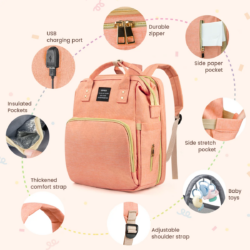 Diaper Bag-Back-Pack-Pink-2