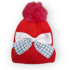 Woolen Cap With Bow-Red