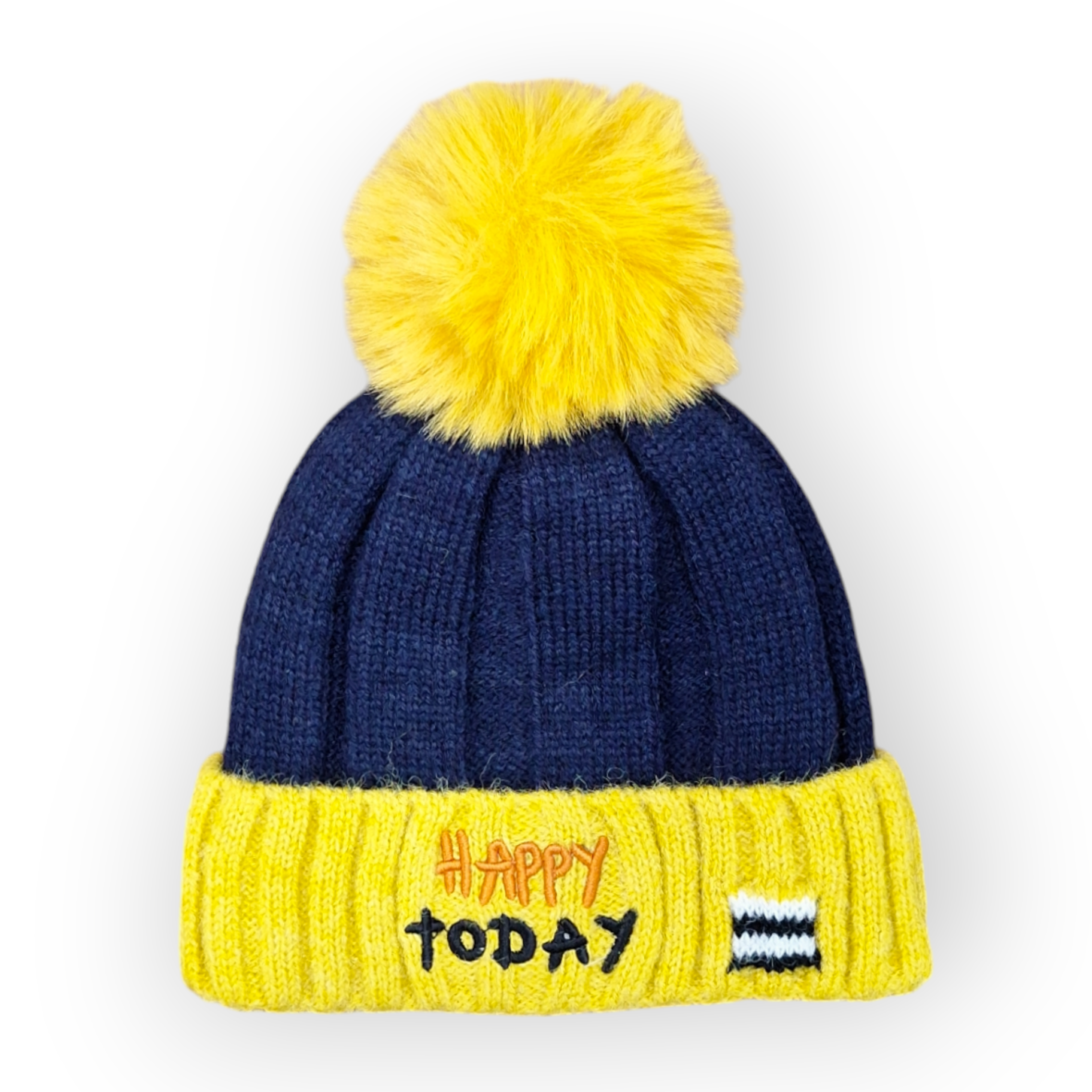 Kids’ Woolen Cap with Pom-Pom – Happy Today Design